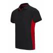 Polo bicolor manga corta negro y rojo Velilla