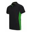 Polo bicolor manga corta negro y verde Velilla