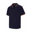 Polo bicolor con raya de manga corta azul y naranja Velilla