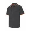 Polo bicolor con raya de manga corta gris y naranja Velilla