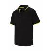 Polo bicolor con raya de manga corta negro y amarillo Velilla