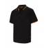 Polo bicolor con raya de manga corta negro y naranja Velilla