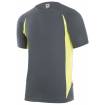 Camiseta transpirable bicolor gris y amarilla Velilla