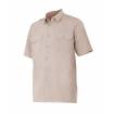 Camisa manga corta con refuerzo en hombros beige Velilla