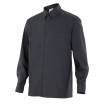 Camisa manga larga con bolsillo negro Velilla