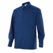 Camisa manga larga con bolsillo azul marino Velilla