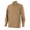 Camisa manga larga con bolsillo beige Velilla