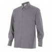 Camisa manga larga con bolsillo gris Velilla