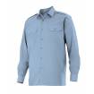 Camisa manga larga con refuerzo en hombros azul celeste Velilla