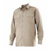 Camisa manga larga con refuerzo en hombros beige Velilla