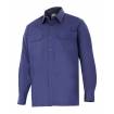 Camisa 100% algodón de manga larga azul Velilla
