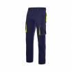 Pantalón elástico bicolor multibolsillos azul y amarillo Velilla