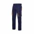 Pantalón elástico bicolor multibolsillos azul y naranja Velilla