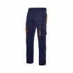 Pantalón elástico bicolor multibolsillos azul y naranja Velilla