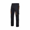 Pantalón elástico bicolor multibolsillos negro y naranja Velilla