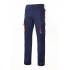 Pantalón bicolor multibolsillos azul y rojo Velilla