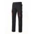 Pantalón bicolor multibolsillos negro y rojo Velilla
