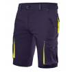 Pantalón corto elástico bicolor multibolsillos azul y amarillo Velilla