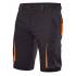 Pantalón corto elástico bicolor multibolsillos negro y naranja Velilla