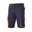 Pantalón corto bicolor multibolsillos azul y naranja Velilla