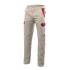 Pantalón elástico reforzado beige y rojo Velilla
