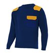Jersey reforzado de punto cuello redondo azul y amarillo Velilla