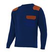 Jersey reforzado de punto cuello redondo azul y naranja Velilla