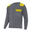 Jersey reforzado de punto cuello redondo gris y amarillo Velilla
