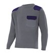 Jersey reforzado de punto cuello redondo gris y lila Velilla