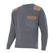 Jersey reforzado de punto cuello redondo gris y camel Velilla