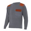 Jersey reforzado de punto cuello redondo gris y naranja Velilla