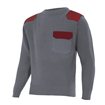 Jersey reforzado de punto cuello redondo gris y rojo Velilla