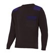 Jersey reforzado de punto cuello redondo negro y azul Velilla