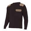 Jersey reforzado de punto cuello redondo negro y camel Velilla