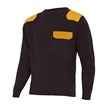 Jersey reforzado de punto cuello redondo negro y amarillo mostaza Velilla