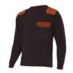 Jersey reforzado de punto cuello redondo negro y naranja Velilla