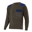 Jersey reforzado de punto cuello redondo verde y azul marino Velilla