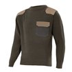 Jersey reforzado de punto cuello redondo verde y camel Velilla