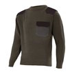 Jersey reforzado de punto cuello redondo verde oscuro y negro Velilla
