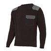 Jersey reforzado de punto cuello redondo negro y gris Velilla