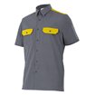 Camisa de manga corta gris  y amarillo Velilla