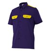 Camisa de manga corta azul marino y amarillo Velilla
