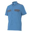 Camisa de manga corta azul claro y gris Velilla