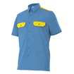 Camisa de manga corta azul claro y amarillo flúor Velilla