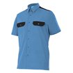 Camisa de manga corta azul claro y negro Velilla