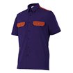 Camisa de manga corta azul marino y naranja Velilla