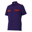 Camisa de manga corta azul marino y rojo Velilla