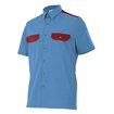 Camisa de manga corta azul claro y granate Velilla