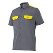 Camisa de manga corta gris y amarillo flúor Velilla