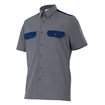 Camisa de manga corta gris y azulina Velilla